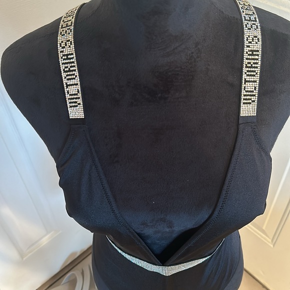 Beautiful black one piece bathing suit with some bling open back - Picture 9 of 10